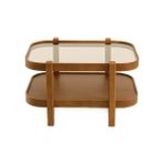 Vivense Togg Yan Sehpa, Ceviz Bronz Cam - 50 cm x 70 cm x 40 cm