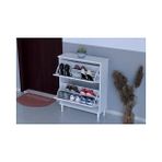 Vivense Umay Ayaklı 72 cm 2 Düşer Kapaklı Ayakkabılık, Beyaz