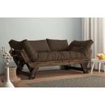 Vivense Woodesk Adalar Masif Ahşap Kanepe, Ceviz-Kahve Renk - Kahverengi - 75 cm x 180 cm x 70 cm