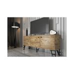 Vivense Wood'n Love Bello Tv Ünitesi, Metal Ayak, Atlantik Çam Siyah, 160 cm
