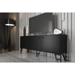 Vivense Wood'n Love Bello Tv Ünitesi, Metal Ayaklı, Siyah, 160 cm - 160 cm x 35 cm x 60 cm