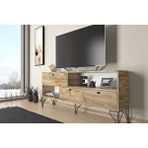 Vivense Wood'n Love Katre Tv Ünitesi, Metal Ayak, Atlantik Çam Siyah, 150 cm - Kahverengi