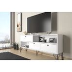 Vivense Wood'n Love Katre Tv Ünitesi, Metal Ayaklı, Beyaz Siyah, 150 cm