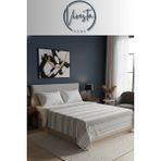 Vivesta Home %100 Pamuk Saçaklı Tek Kişilik Yatak Örtüsü - Koltuk Örtüsü - 160X220 – Şık ve Modern Tasarım - Gri - 160 x 220 cm