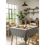 Vivesta Home 170X170 cm Pötikare Kareli Sofra Bezi | Masa Örtüsü, Piknik Örtüsü, Çok Amaçlı Şık ve Dayanıklı Örtü - Siyah - 170 x 170 cm