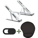 Vivesta Shop Kaydırmaz 7 Kademeli Ayarlanabilir Laptop Macbook Notebook Yükseltici Stand Kamera Kapatıcı Mousepad - Siyah