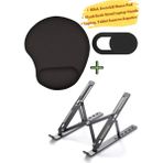 Vivesta Shop Mousepad Bilek Destekli Mouse Pad, Siyah Renk Metal Laptop Standı Laptop Kamera Kapatıcı - Çok Renkli