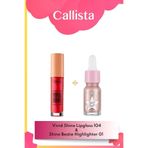 Vivid Shine Lipgloss Dudak Parlatıcısı 104 - Kırmızı & Shine Bestie Likit Aydınlatıcı 01 Makyaj Seti