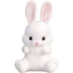 VividDonald Sevimli Oturan Uzun Kulaklı Tavşan Peluş Oyuncak Bebek (Yurt Dışından) - Beyaz - Gümüş