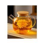 Vivien Home Isıya Dayanıklı 1000 ml Süzgeçli Cam Demlik Bitki Çayları , Borosilikat ,sürahi