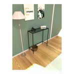 Vivo Metal Dresuar Dekoratif Kahve Köşesi Konsol Siyah Füme Camlı 80 Cm Mat Siyah