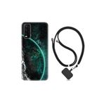 Vivo Y20 ile Uyumlu Kılıf Resimli Desenli Silikon Boyun Askılı Green World 1856