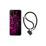 Vivo Y20 ile Uyumlu Kılıf Silikon Desen Boyun Askılı Purple Knife 1692