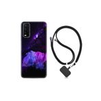 Vivo Y20 ile Uyumlu Kılıf Silikon Desen Boyun Askılı Purple Mountain 1640