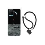 Vivo Y21s ile Uyumlu Kılıf Silikon Desen Boyun Askılı Astronoot Red Baloon 1608