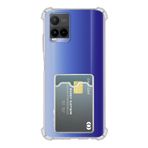 Vivo Y21S Kapak ile Uyumlu Kamera Korumalı Kartlıklı Darbe Emici Özellikli Şeffaf Silikon Kılıf