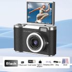 Vivopack LK007 4K Dijital Kamera 8x Zoom, Otomatik Odaklama ve Ccd Sensörü ile – Kompakt Vlog Kamerası (Sd Kart- Kart Okuyucu Hediye) - Siyah
