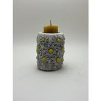 Vivus In Vivusin Papatya Desenli Tealight Mumluk - Balmumu Mum Hediyeli Çok Renkli