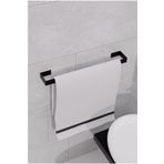 VİYA Metal Parlak Siyah Metal Havluluk, Yapışkanlı Tasarım, Banyo Askısı
