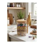 Viyalente Bambu Kapaklı Kaşıklı Cam Baharat Kavanozu 640 ml
