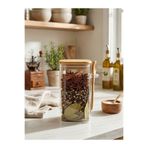 Viyalente Bambu Kapaklı Kaşıklı Cam Baharat Kavanozu 900 ml