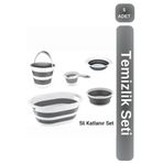 Viyalente Katlanabilir Multi 5’li Set - Kova Sepet Maşrapa Badya Süzgeç