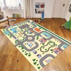 Viyana Home Dijital Baskılı Kaymaz Taban Yıkanabilir Çocuk Odası Oyun Halısı, V-Çocuk-47-Krem, - 100 x 200 cm