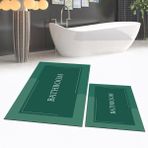Viyana Home Dijital Baskılı Kaymaz Taban Yıkanabilir Ikili Banyo Paspas Klozet Takımı, V-Klozet-02-Yeşil, - Renkli
