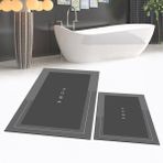 Viyana Home Dijital Baskılı Kaymaz Taban Yıkanabilir Ikili Banyo Paspas Klozet Takımı, V-Klozet-03-Gri, - Renkli