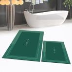 Viyana Home Dijital Baskılı Kaymaz Taban Yıkanabilir Ikili Banyo Paspas Klozet Takımı, V-Klozet-03-Yeşil, - Renkli