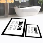 Viyana Home Dijital Baskılı Kaymaz Taban Yıkanabilir Ikili Banyo Paspas Klozet Takımı, V-Klozet-13-Beyaz, - Renkli