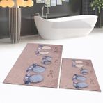 Viyana Home Dijital Baskılı Kaymaz Taban Yıkanabilir Ikili Banyo Paspas Klozet Takımı, V-Klozet-16-Mavi, - Renkli