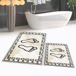 Viyana Home Dijital Baskılı Kaymaz Taban Yıkanabilir Ikili Banyo Paspas Klozet Takımı, V-Klozet-19-Kahve, - Kahverengi - 40 x 60 cm - 60 x 100 cm