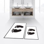 Viyana Home Dijital Baskılı Kaymaz Taban Yıkanabilir Ikili Banyo Paspas Klozet Takımı, V-Klozet-21-Beyaz, - Renkli