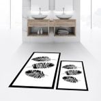Viyana Home Dijital Baskılı Kaymaz Taban Yıkanabilir Ikili Banyo Paspas Klozet Takımı, V-Klozet-26-Beyaz, - 40 x 60 cm - 60 x 100 cm