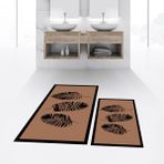 Viyana Home Dijital Baskılı Kaymaz Taban Yıkanabilir Ikili Banyo Paspas Klozet Takımı, V-Klozet-26-Kahve, - Renkli