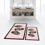 Viyana Home Dijital Baskılı Kaymaz Taban Yıkanabilir Ikili Banyo Paspas Klozet Takımı, V-Klozet-26-Pembe, - Renkli