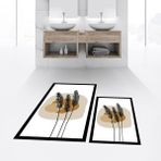 Viyana Home Dijital Baskılı Kaymaz Taban Yıkanabilir Ikili Banyo Paspas Klozet Takımı, V-Klozet-28-Beyaz, - Renkli
