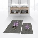 Viyana Home Dijital Baskılı Kaymaz Taban Yıkanabilir Ikili Banyo Paspas Klozet Takımı, V-Klozet-29-Gri, - 40 x 60 cm - 60 x 100 cm