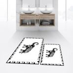 Viyana Home Dijital Baskılı Kaymaz Taban Yıkanabilir Ikili Banyo Paspas Klozet Takımı, V-Klozet-32-Beyaz, - Renkli
