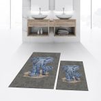 Viyana Home Dijital Baskılı Kaymaz Taban Yıkanabilir Ikili Banyo Paspas Klozet Takımı, V-Klozet-33-Gri, - Renkli