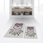 Viyana Home Dijital Baskılı Kaymaz Taban Yıkanabilir Ikili Banyo Paspas Klozet Takımı, V-Klozet-35-Gri, - Renkli