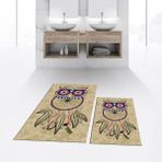 Viyana Home Dijital Baskılı Kaymaz Taban Yıkanabilir Ikili Banyo Paspas Klozet Takımı, V-Klozet-35-Kahve, - Kahverengi - 40 x 60 cm - 60 x 100 cm