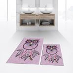 Viyana Home Dijital Baskılı Kaymaz Taban Yıkanabilir Ikili Banyo Paspas Klozet Takımı, V-Klozet-35-Pembe, - Renkli