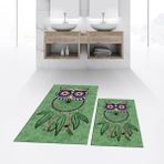 Viyana Home Dijital Baskılı Kaymaz Taban Yıkanabilir Ikili Banyo Paspas Klozet Takımı, V-Klozet-35-Yeşil, - Renkli