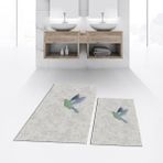 Viyana Home Dijital Baskılı Kaymaz Taban Yıkanabilir Ikili Banyo Paspas Klozet Takımı, V-Klozet-36-Gri, - Renkli