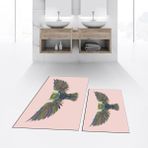 Viyana Home Dijital Baskılı Kaymaz Taban Yıkanabilir Ikili Banyo Paspas Klozet Takımı, V-Klozet-37-Pembe, - Renkli