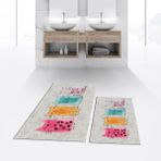 Viyana Home Dijital Baskılı Kaymaz Taban Yıkanabilir Ikili Banyo Paspas Klozet Takımı, V-Klozet-41-Gri, - 40 x 60 cm - 60 x 100 cm