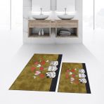 Viyana Home Dijital Baskılı Kaymaz Taban Yıkanabilir Ikili Banyo Paspas Klozet Takımı, V-Klozet-42-Kahve, - Renkli