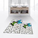 Viyana Home Dijital Baskılı Kaymaz Taban Yıkanabilir Ikili Banyo Paspas Klozet Takımı, V-Klozet-45-Renkli,
